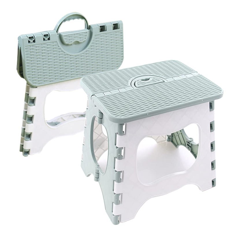 QSYW Folding Step Stool Compact Plastic Foldable Step Stool Holds Up to 300 lbs12 inches30cmNonSlipGreen 1PCS