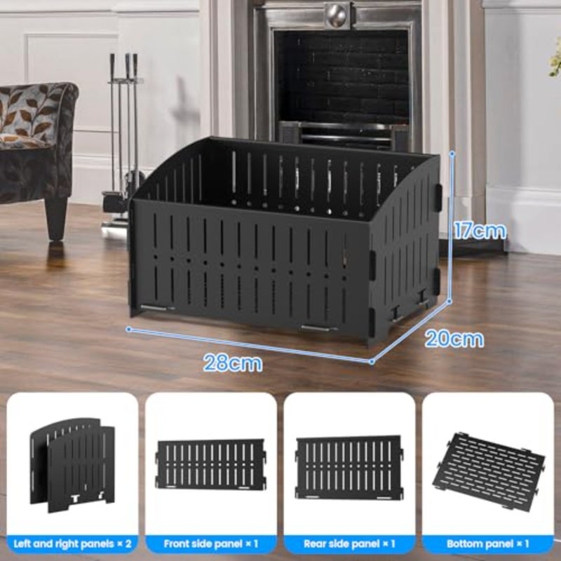 Pellet Burning Basket, 29 × 20 × 17 cm Portable Pellet Basket for Fireplaces and Stoves - Image 2