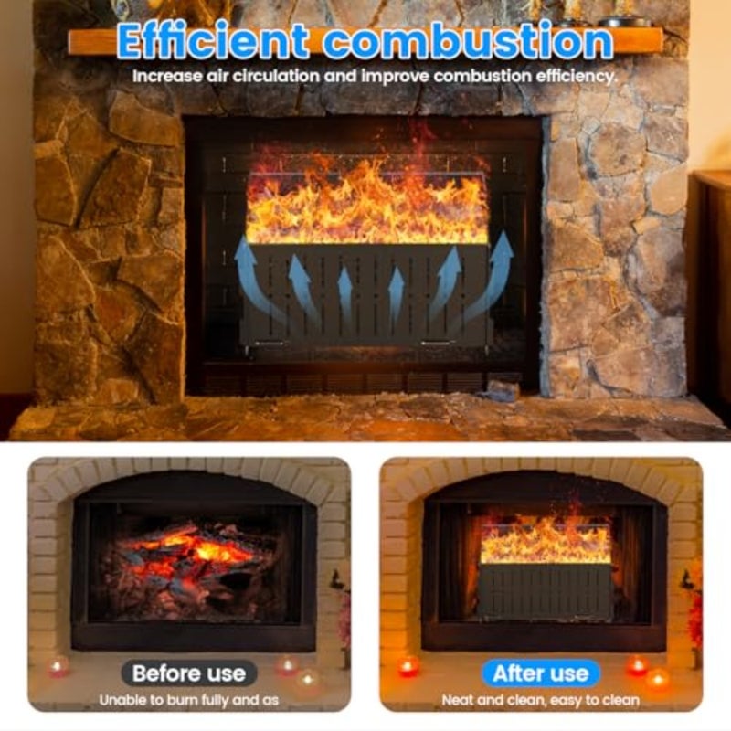 Pellet Burning Basket, 29 × 20 × 17 cm Portable Pellet Basket for Fireplaces and Stoves - Image 3