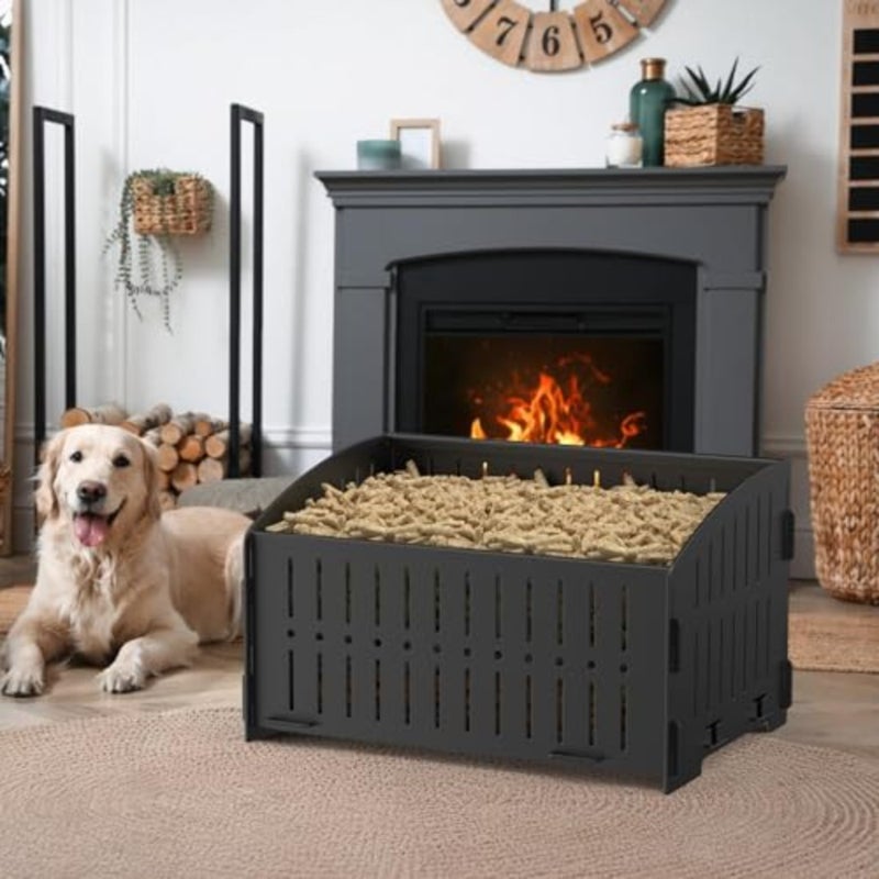 Pellet Burning Basket, 29 × 20 × 17 cm Portable Pellet Basket for Fireplaces and Stoves - Image 4
