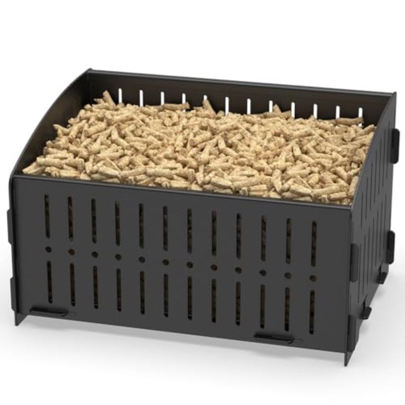 Pellet Burning Basket, 29 × 20 × 17 cm Portable Pellet Basket for Fireplaces and Stoves - Image 1