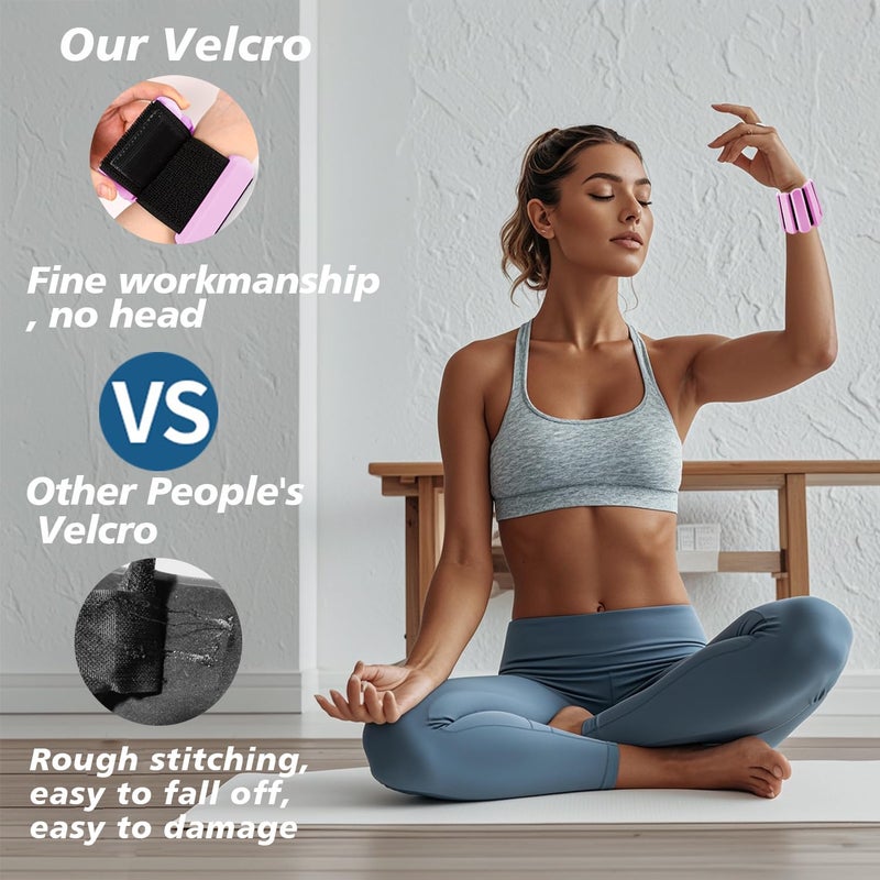 SDATEKIT Wrist and Ankle Weights for Women & Men 2 Pack (1lb Each), Adjustable Silicone Wearable Arm & Leg Weights for Pilates, Gym, Yoga, Cardio, Strength Training (Pink) - Image 4