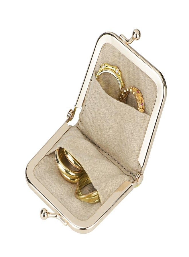 Royal Bagger Genuine Cow Leather Ultra-Slim Mini Jewelry Box, Ring & Necklace Storage, Slim Coin Purse with Kiss Lock for Women 3120 (Deep Purple) - Image 4