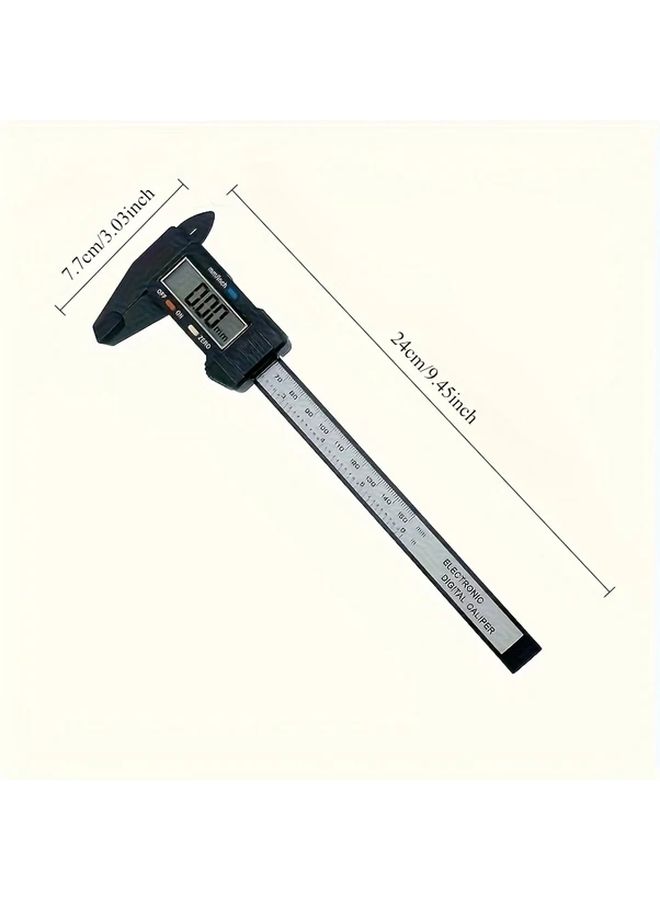 Black Electronic Digital Micrometer Caliper with Large LCD Display Measuring Tool 1pc - Image 4