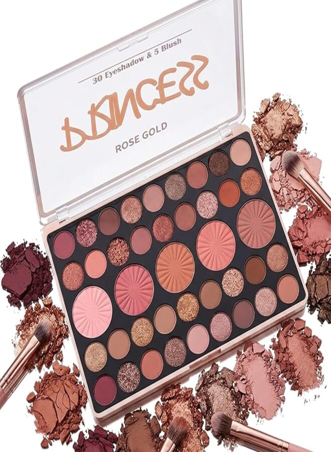 41 Color Eyeshadow Palette with Blush Nude Eyeshadow Palette,Soft Glam Neutral Shades with Mauve Tones, Highly Pigmented Long Lasting