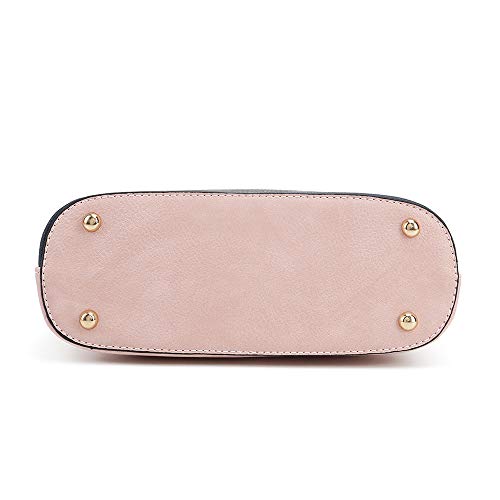 SG SUGU Lunar Lightweight Medium Dome Crossbody Bag Shoulder Bag with Double Tassels | Zipper Pocket | Adjustable Strap|Blush/Navy 1 - Image 5