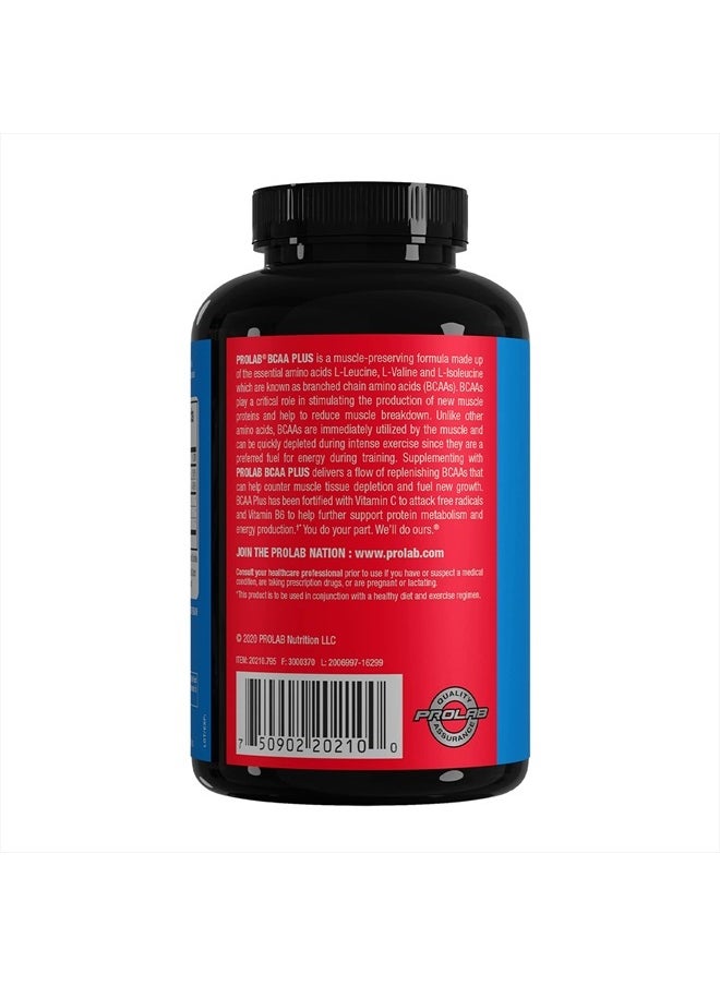 PROLAB PROLAB BCAA PLUS, Branched Chain Amino Acid Capsules, 180-Count  - Image 3