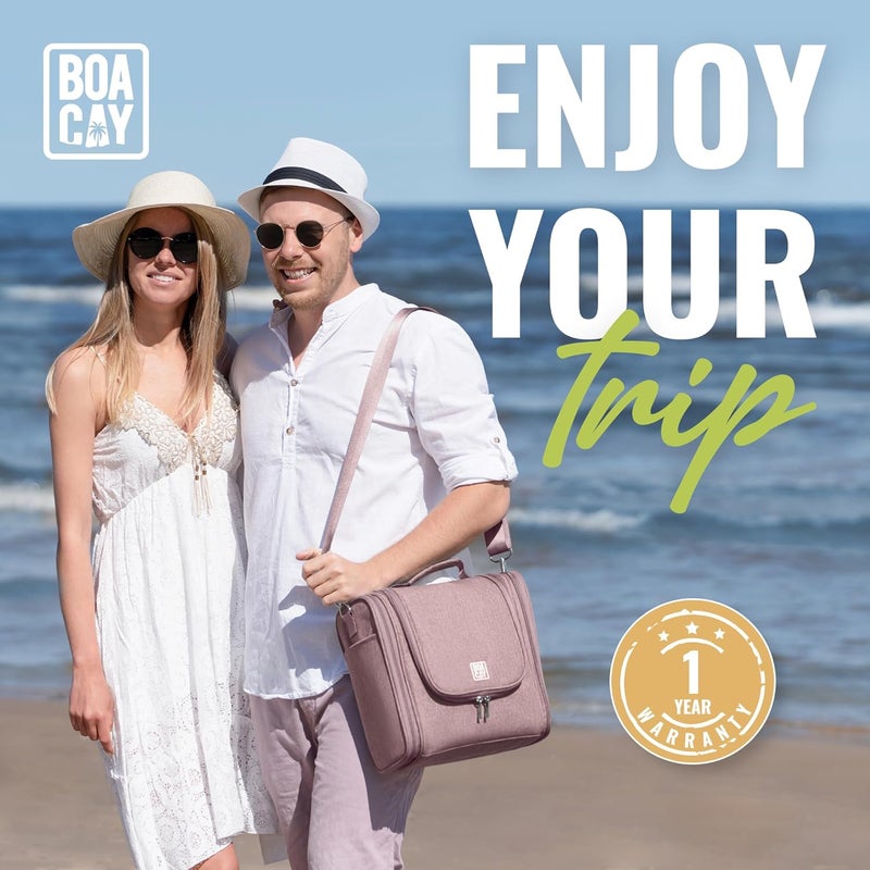 BOACAY Extra Large Toiletry Bag in Coffee With Milk Brown - Image 2