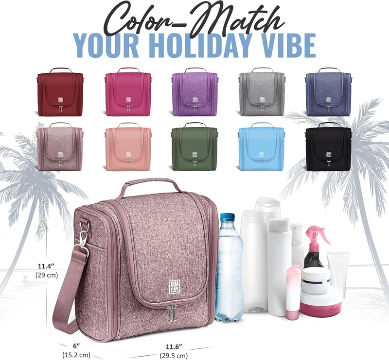 BOACAY Extra Large Toiletry Bag in Coffee With Milk Brown - Image 3