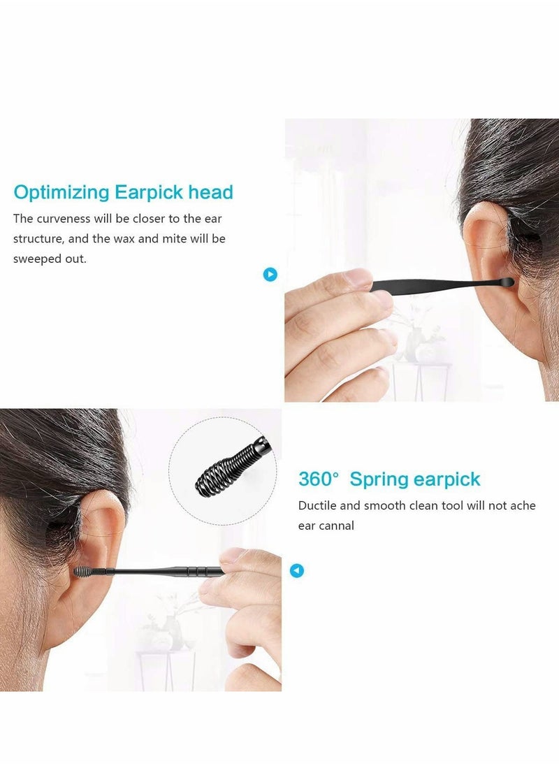 KASTWAVE - Ear Cleansing Tool 6 Pcs Professional Pick with Upgrade Storage Box and Cleaning Brush Reusable Medical Grade Stainless is durable - Image 1