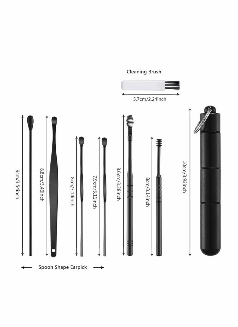 KASTWAVE - Ear Cleansing Tool 6 Pcs Professional Pick with Upgrade Storage Box and Cleaning Brush Reusable Medical Grade Stainless is durable - Image 1