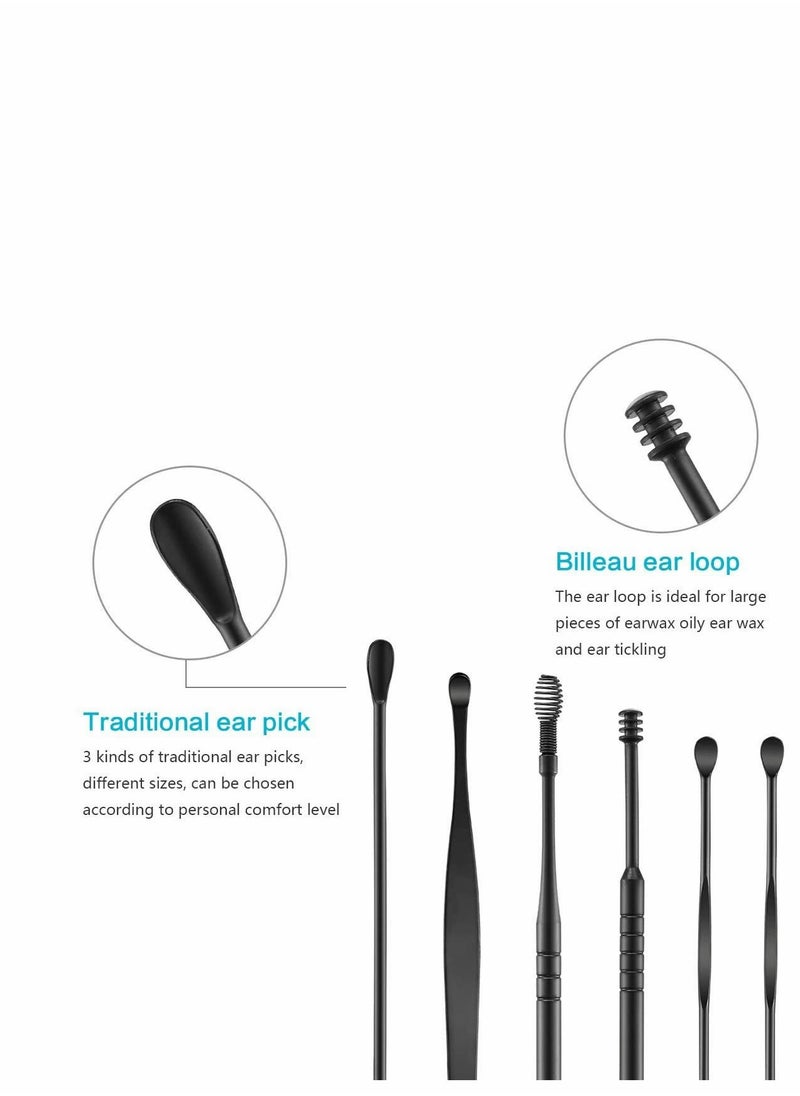 KASTWAVE - Ear Cleansing Tool 6 Pcs Professional Pick with Upgrade Storage Box and Cleaning Brush Reusable Medical Grade Stainless is durable - Image 1