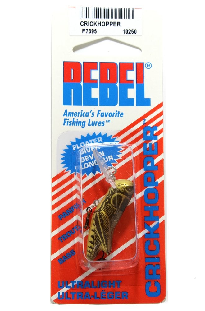 Rebel Lures Crickhopper Cricket / Grasshopper Crankbait Fishing Lure, 1 1/2 Inch, 1/4 Ounce, Brown Cricket, Crickhopper (3/32 oz) - Image 2