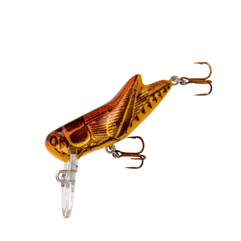 Rebel Lures Crickhopper Cricket / Grasshopper Crankbait Fishing Lure, 1 1/2 Inch, 1/4 Ounce, Brown Cricket, Crickhopper (3/32 oz) - Image 1