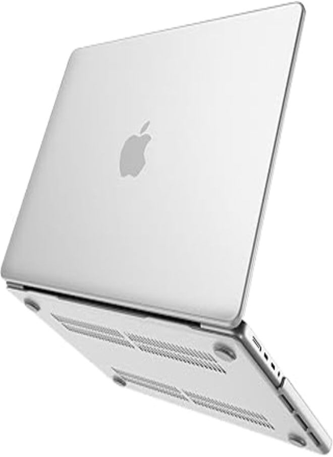Fintie Case for MacBook Pro 14 Inch A2442 (2021 Release) - Protective Snap On Hard Shell Cover for MacBook Pro 14" M1 Pro / M1 Max with Touch ID, Frost Clear