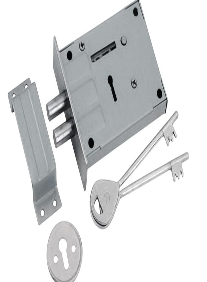 Ki Shield 1056 Zinc Deadbolt 105mm 6 levers Lock with Double Stage Locking, Reversible Keys and Latch | Door Locks for Main Door, Shutter (Light Grey Finish) - Image 1