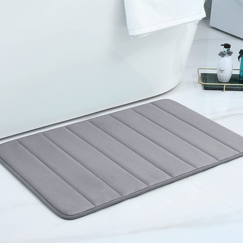 OPSUZY Bathroom Mat Memory Foam Rectangular Bath Mats Rugs for Bathroom Floor Door Mat Anti Slip Skid Super Rapid Water Absorbent Washable Rug Bath Door Bathroom Mat 80Cm X 50 Cm - Image 2