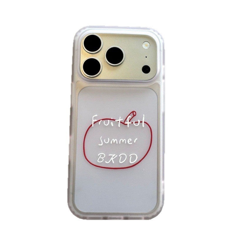 Summer Semi-Transparent Skin-Feel Pink Blue and Yellow Fruit Apple 17Promax Mobile Phone Case Suitable for 16Promax Protective Case 15 - Image 1
