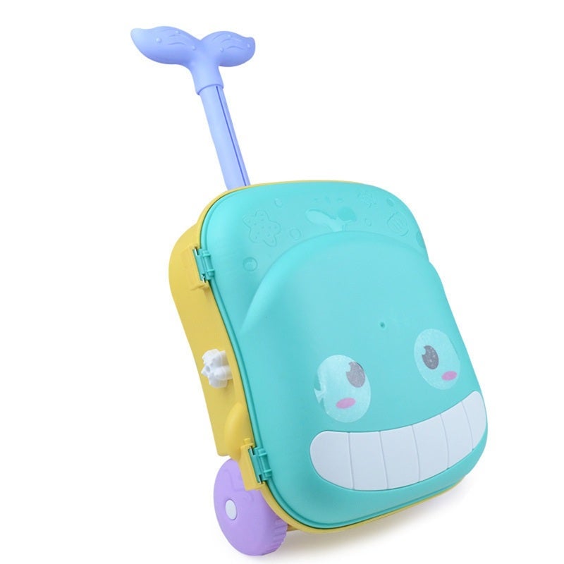 Children's Beach Toy Set: 8-Piece Blue Plastic Tools - Whale Trolley Case With Hourglass Water Flow & Storage For Kids Aged 3+ For Outdoor Sand And Water Play - Image 3