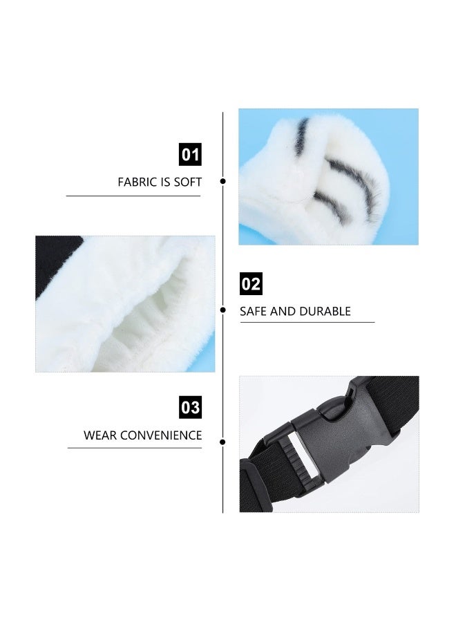 White Tiger Costume Tiger Ear Headband and Tail Set, Animal Cosplay Fancy Costume Kit Accessories for Cosplay Costume Party Decor DIY, Animal Fancy Dress Costume Kit Animal Costume - Image 2