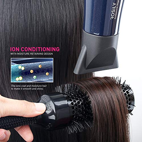 ROSILY Professional 2200W Ionic Ceramic Hair Dryer | Fast Drying Salon Quality Blow Dryer with Nozzle Attachments for Smooth Shine and Silky Hair | Extra Long Cord and Faster Drying Time - Image 3