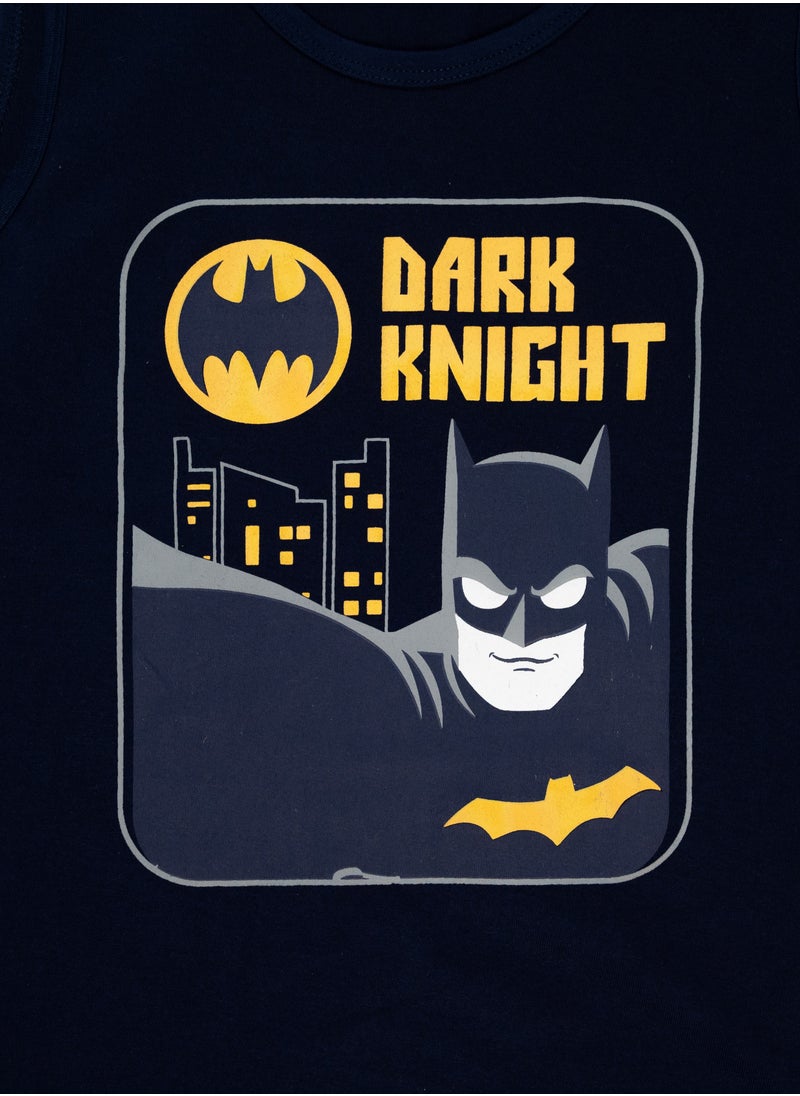 Batman - Batman Sleeveless T-shirt and Shorts Set for Kids, Black - Image 1
