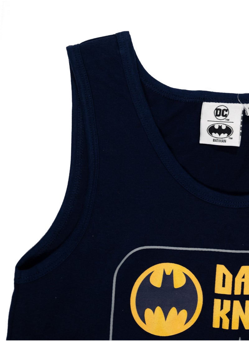 Batman - Batman Sleeveless T-shirt and Shorts Set for Kids, Black - Image 1