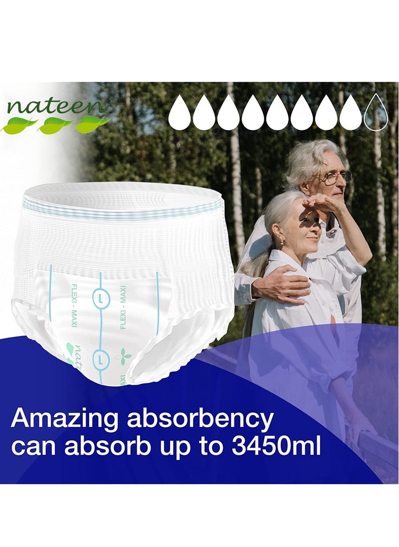nateen Nateen Flexi Maxi Adult Diapers Pants,Incontinence Night Time Pull Up,Large,Waist Size 110-170cm,40 Count Adult Pull Ups,Superior Comfort,Excellent Combination of Protection. (40 Count)  - Image 4