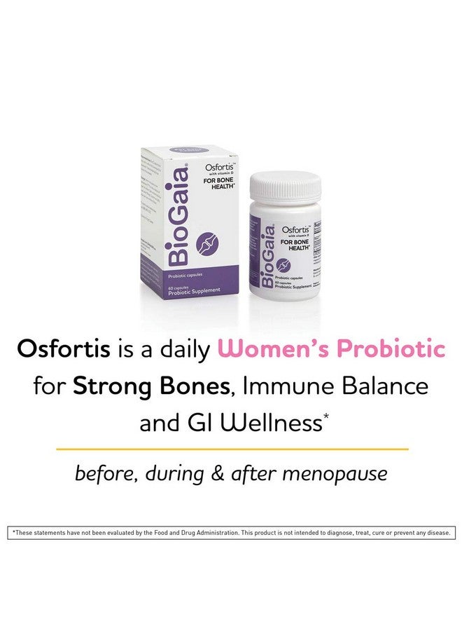 BioGaia Osfortis Women’S Probiotic For Strong Bones Immune Balance & Gi Wellness Contains L. Reuteri 6475 60 Capsules 1 Pack - Image 3