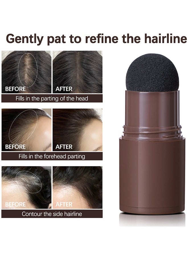 lakerain Hairline Powder , Repair Stick, Natural Brown Shade Hairline Powder,Shadow Sponge Pen Waterproof Hair Root Concealer For Thinning Hair Root Touch-Up #02  - Image 2