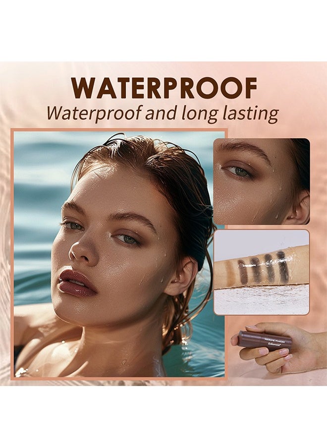 lakerain Hairline Powder , Repair Stick, Natural Brown Shade Hairline Powder,Shadow Sponge Pen Waterproof Hair Root Concealer For Thinning Hair Root Touch-Up #02  - Image 5
