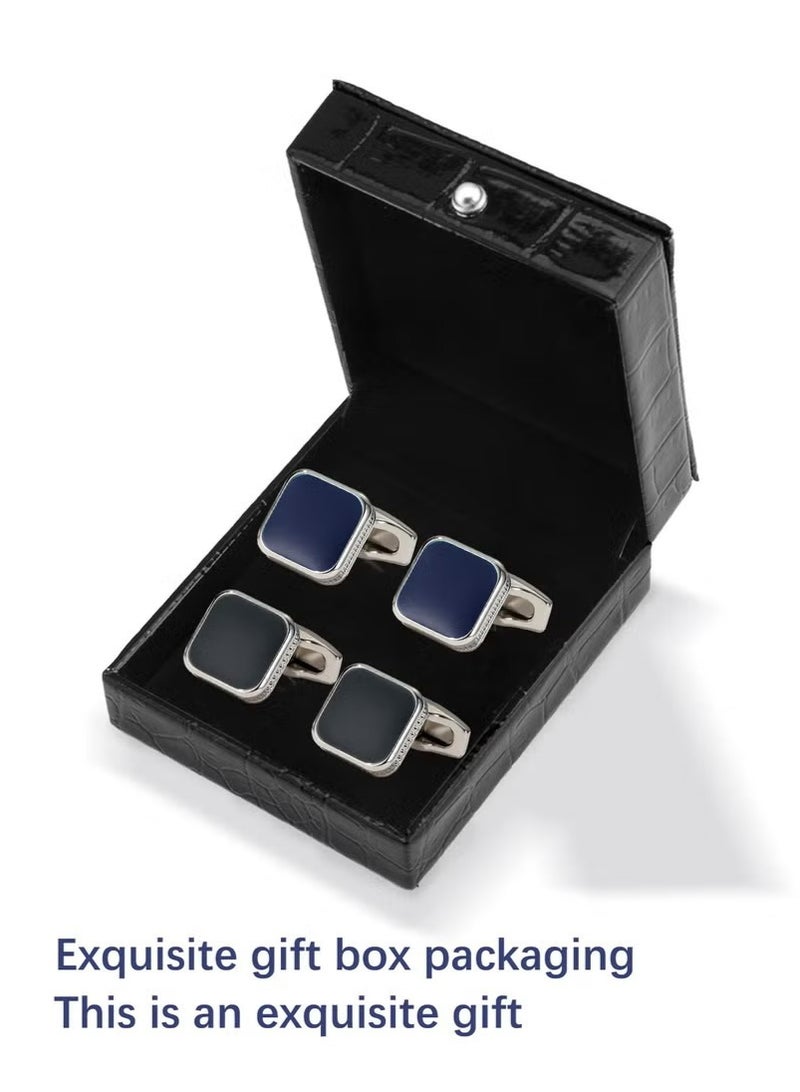 JOGAMS 2 Pairs Men's Cufflinks Shirt Suit Cufflinks with Classic Calm and Unique Design are Suitable for Formal occasions and Daily Mens Accessories with Cufflink Box - Image 2