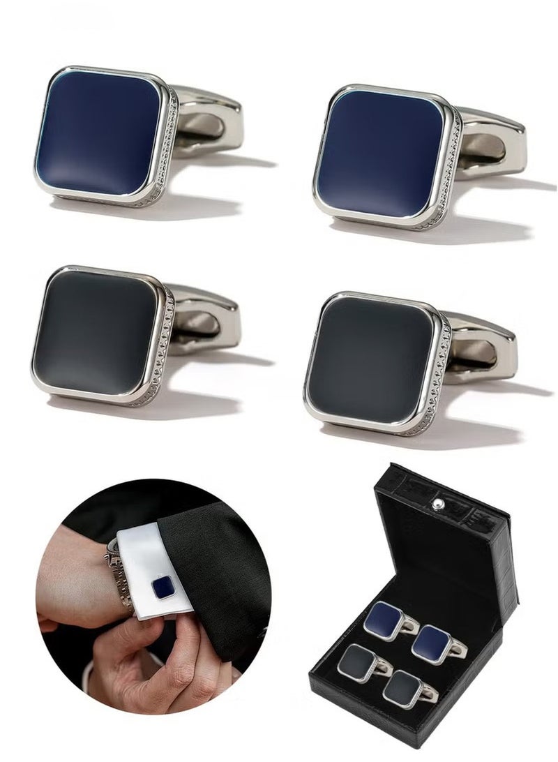 JOGAMS 2 Pairs Men's Cufflinks Shirt Suit Cufflinks with Classic Calm and Unique Design are Suitable for Formal occasions and Daily Mens Accessories with Cufflink Box - Image 1