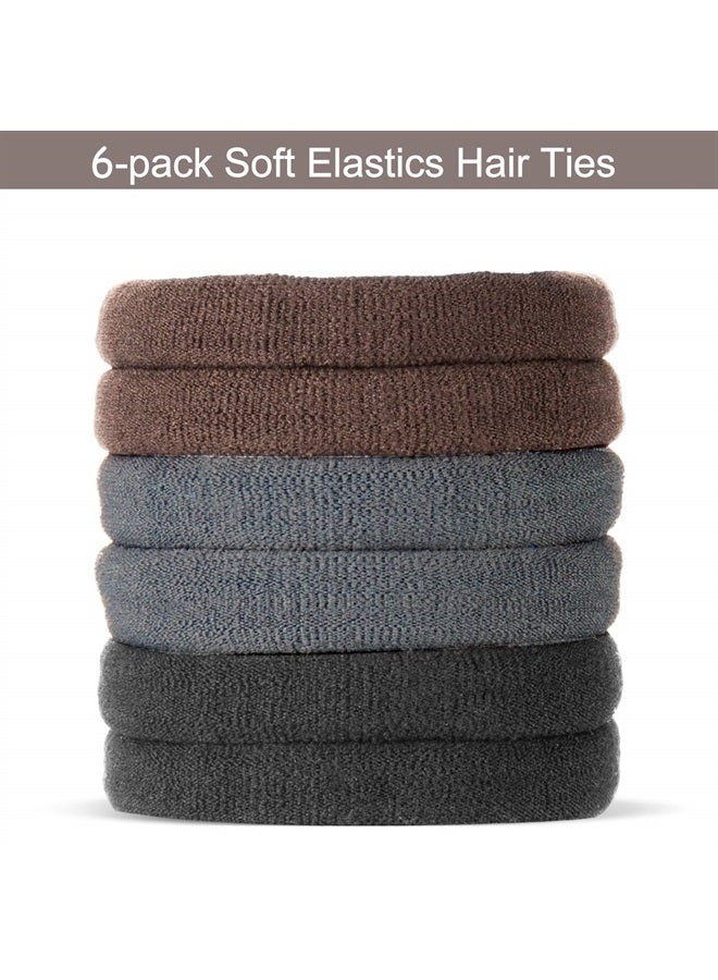 Hair Bun Maker Kit, Donut Bun Maker 4 Pieces (1 Large, 2 Medium and 1 Small), 6 Pieces Elastic Hair Ties, 20 Pieces Hair Bobby Pins, Brown