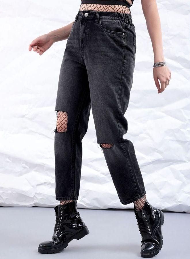 Freehand Women Straight Fit Solid High Rise Jeans - Image 2