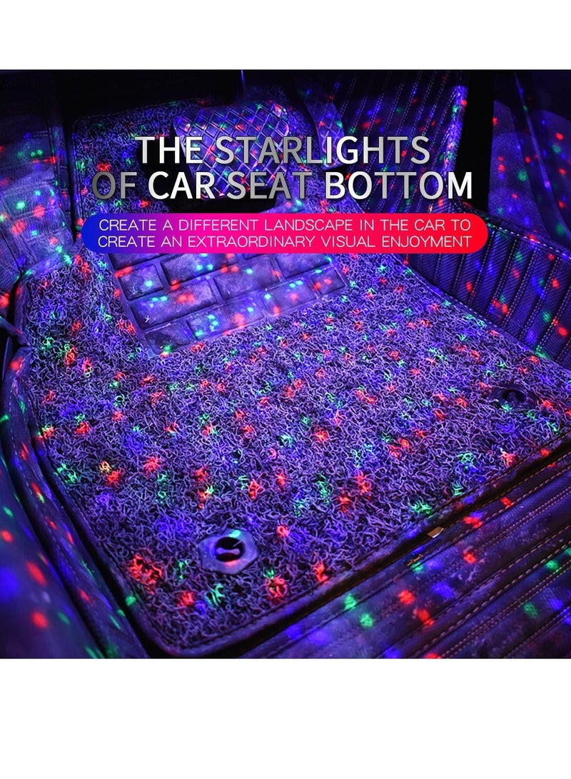 MUNTAQI Car Interior Ambient Lights 4Pcs 12LED USB Plug-in RGB Multicolor Star Atmosphere Lights For Car Carpets Under Dash LED Accent Lighting Kit With Sound Active And Remote Control DC 5V - Image 4