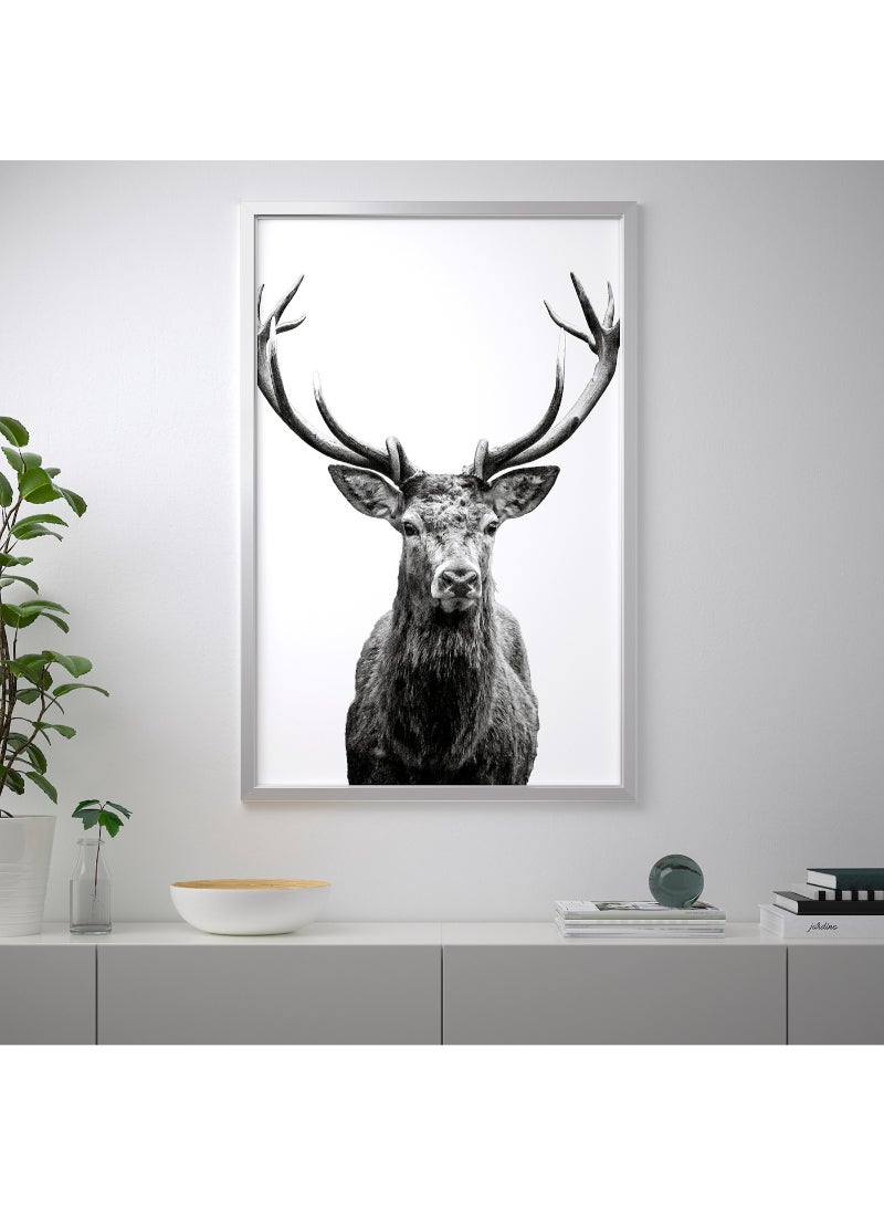 IKEA FRAKTA Picture with frame - Horns/aluminium-colour - 78x118 cm - Image 2