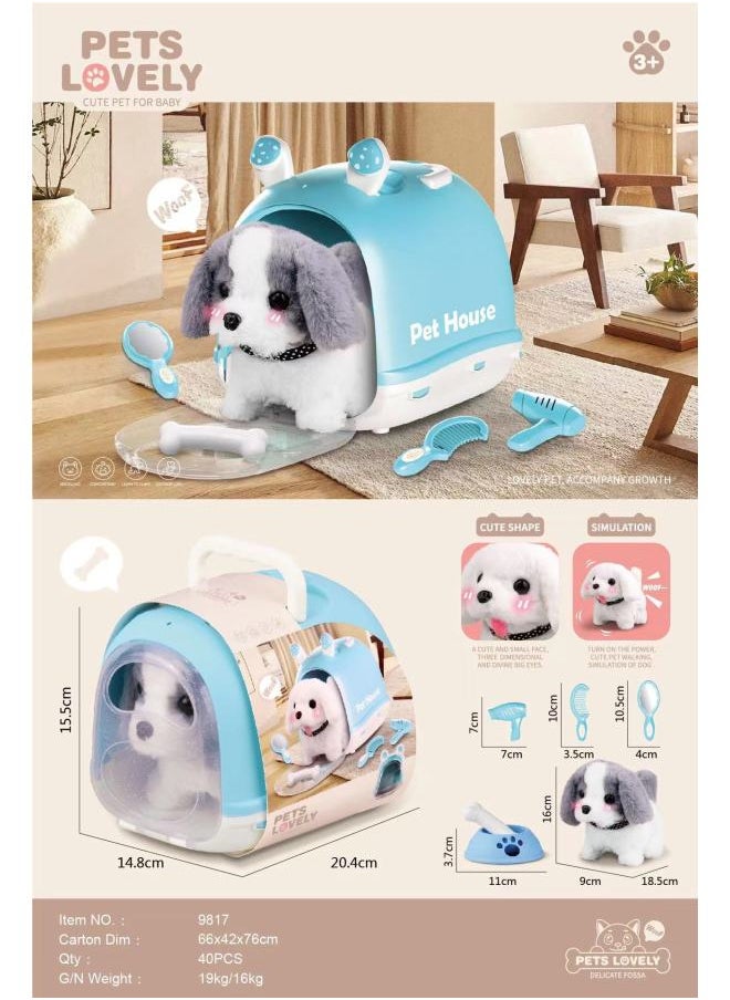 Children's Toy Electric Artificial Plush Pet Teddy White Rabbit Golden Retriever Can Walk And Bark Doll Gift-Color: Saint Bernard  - Image 1