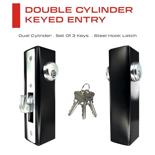Sidco Supply Sliding Gate Lock - Hook Bolt Mortise Lock - Weldable Steel Hook Lock for Sliding Gate - Double Cylinder 1-1/8" Backset – Metal Gate Lock - Weld On Hook Lock for Rolling Gate Sliding Gate - Image 3