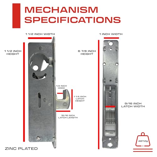 Sidco Supply Sliding Gate Lock - Hook Bolt Mortise Lock - Weldable Steel Hook Lock for Sliding Gate - Double Cylinder 1-1/8" Backset – Metal Gate Lock - Weld On Hook Lock for Rolling Gate Sliding Gate - Image 4