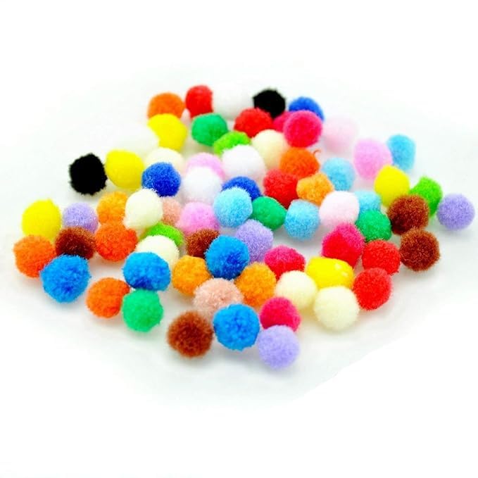 KAMAK Assorted Pom Poms, Pompoms 2 CM Thick Pack of 100 pcs for Hobby Supplies and DIY Creative Crafts Decorations - Image 2
