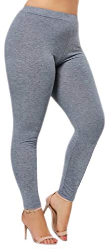 ToBeInStyle Women's Full Length Cotton Leggings - Heather Grey - L - Image 5