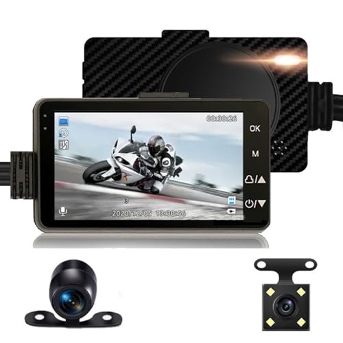 MASO Motorcycle Dash Cam Front and Rear Motorbike Camera Waterproof Dual Video HD 1080p - Image 3