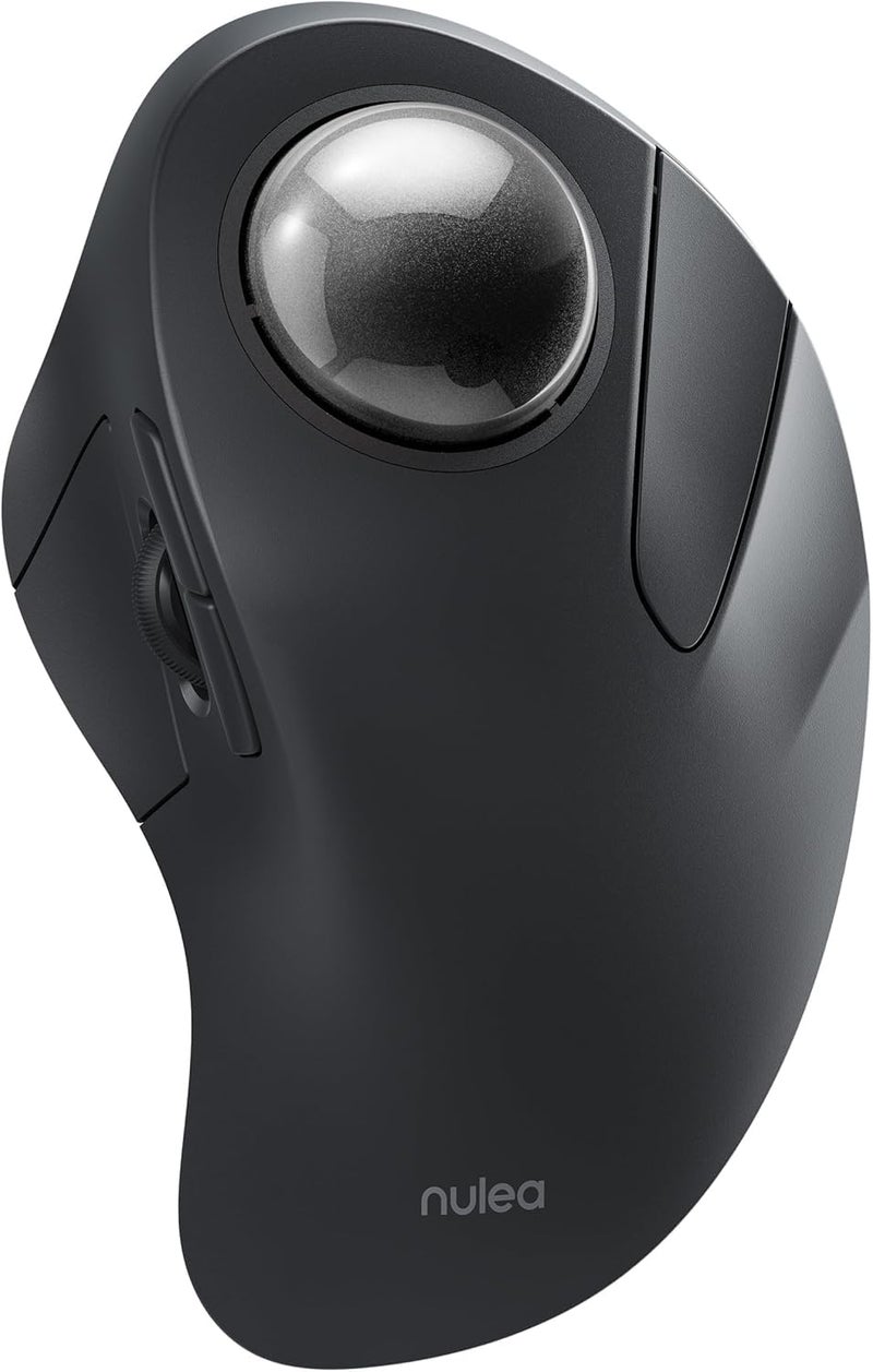 Nulea Wireless Ergonomic Trackball Mouse Rechargeable Bluetooth Rollerball Mouse 44mm Index Finger Trackball 5 Adjustable DPI Compatible with PC Laptop iPad Mac Windows Android