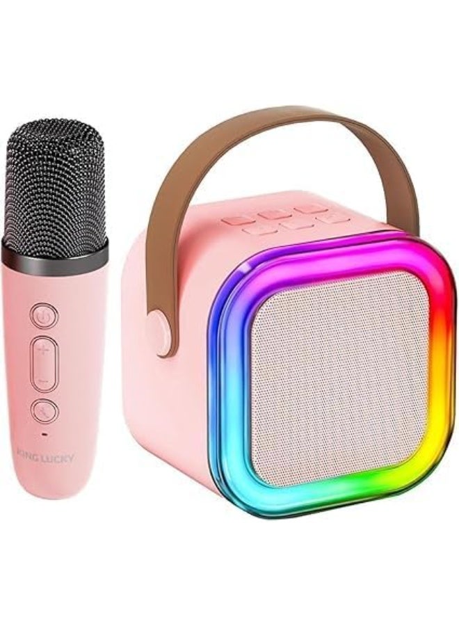 Karaoke Machine – Mini Portable Karaoke System with 1 Wireless Microphone | Fun Singing Experience for Kids & Adults, Perfect for Birthdays & Family Parties, Compact Design with Clear Sound – Pink Edition - Image 1