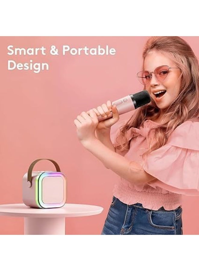 Karaoke Machine – Mini Portable Karaoke System with 1 Wireless Microphone | Fun Singing Experience for Kids & Adults, Perfect for Birthdays & Family Parties, Compact Design with Clear Sound – Pink Edition - Image 5