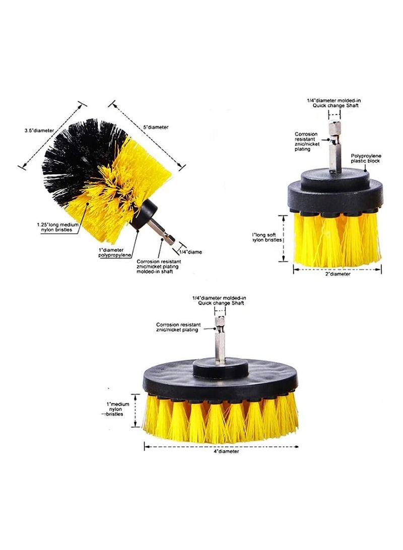BLOOMING TIME مجموعة فرشاة كهربائية لثلاث قطع لتنظيف إطارات السيارات مع ملحق لتنظيف الأنابيب - Image 3