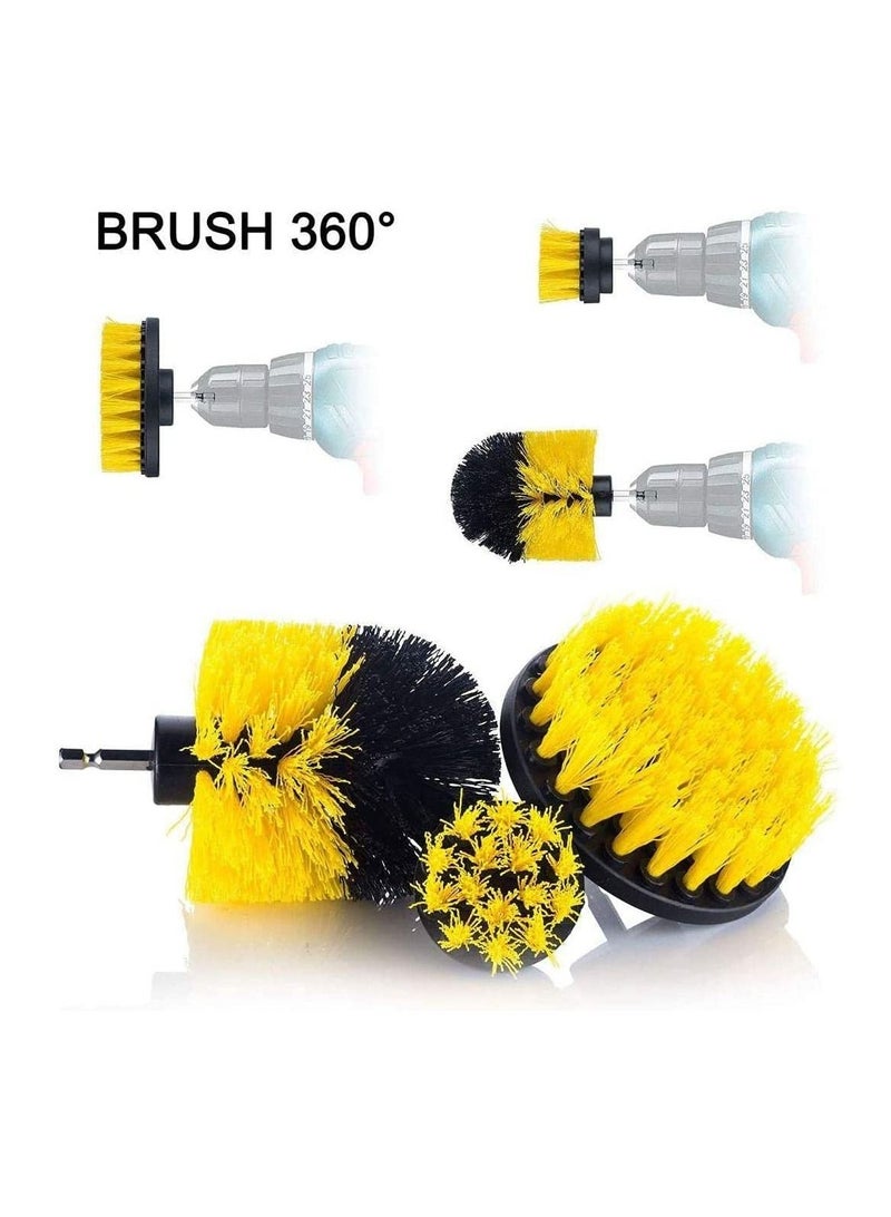BLOOMING TIME مجموعة فرشاة كهربائية لثلاث قطع لتنظيف إطارات السيارات مع ملحق لتنظيف الأنابيب - Image 2