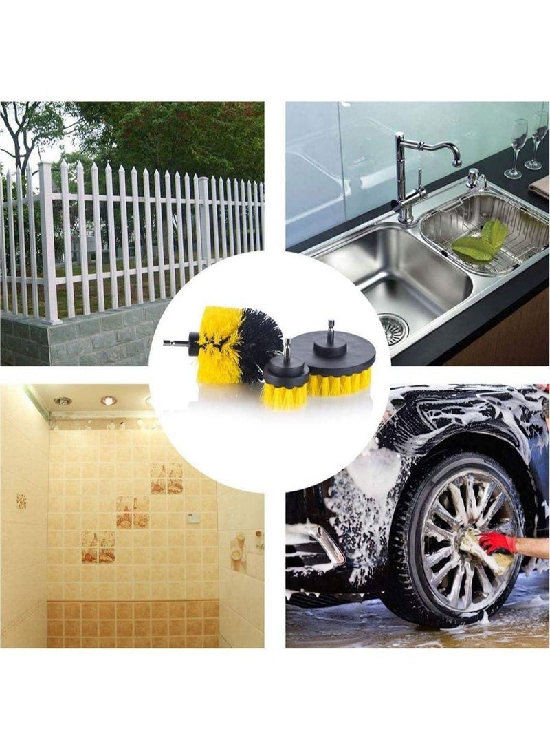 BLOOMING TIME مجموعة فرشاة كهربائية لثلاث قطع لتنظيف إطارات السيارات مع ملحق لتنظيف الأنابيب - Image 4