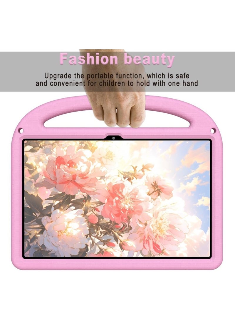 حافظة أطفال لجهاز Lenovo Idea Tab Pro 12.7 بوصة 2025 TB373FU TB375FC، 【صديقة للأطفال】 DIY كرتون لطيف خفيف الوزن EVA مضادة للصدمات مع مقبض قاعدة واقية (وردي) - Image 3